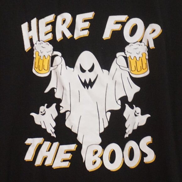 Main & Local Black Graphic Tee “Here For The Boos” Short Sleeve Men’s XL - Picture 2 of 4